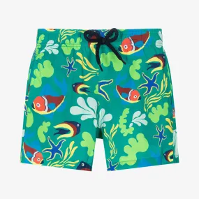 Boys Green Tropical Fish Swim Shorts