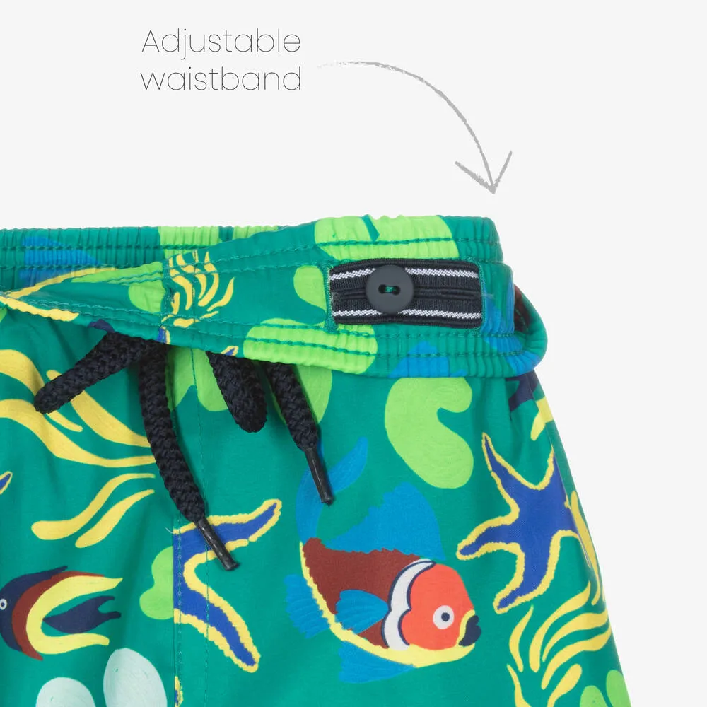 Boys Green Tropical Fish Swim Shorts