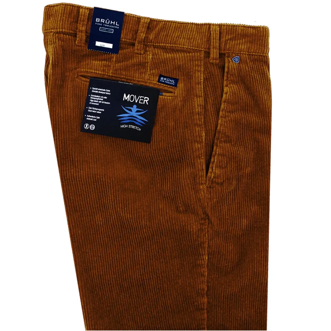 Bruhl Parma B Stretch Cord Egyptian Cotton Trousers Rust 130400