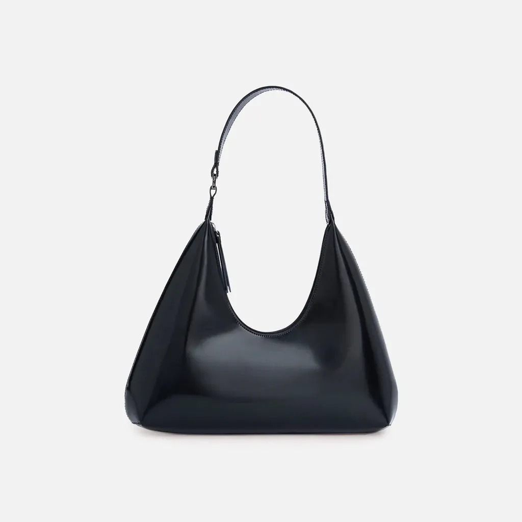 By Far Amber Semi Patent Leather Bag - Black