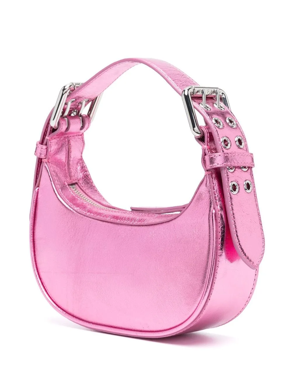 By Far    By Far Mini Soho Metallic Leather Shoulder Bag