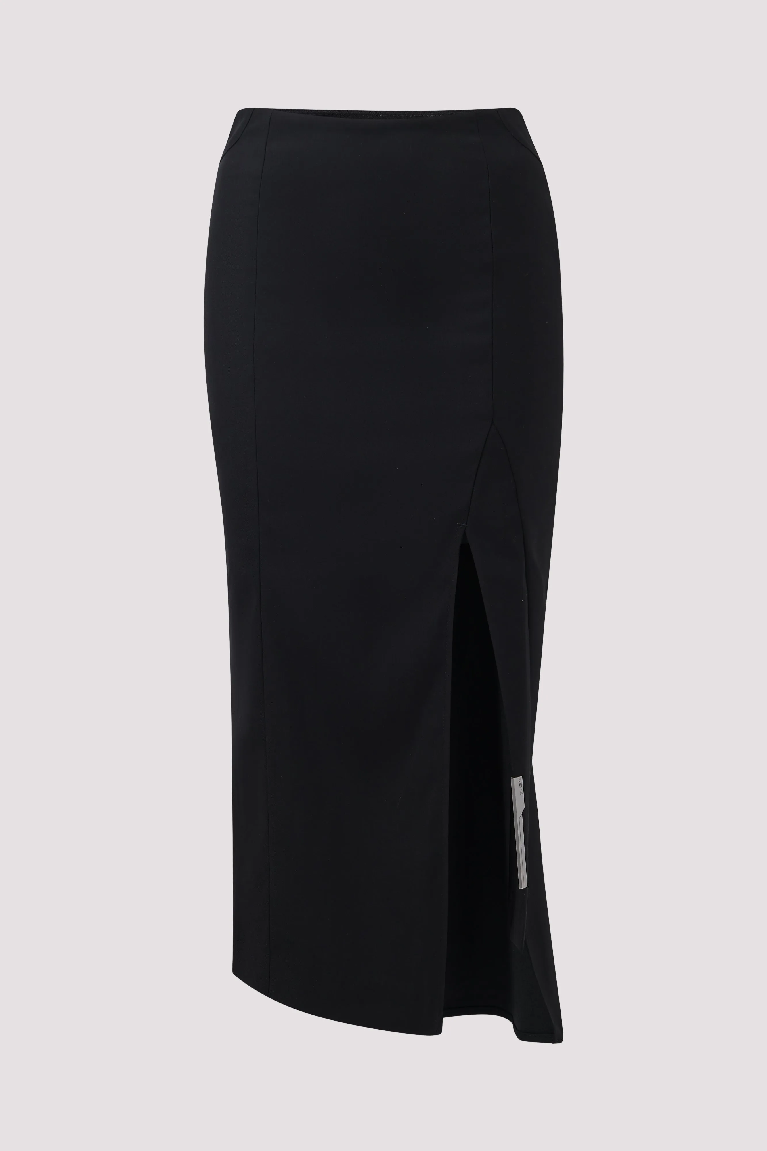 C2h4Black Asymmetrical Fitted Skirt