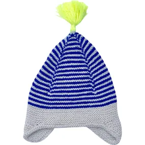 Cabbages & Kings Tassled Hat, Cobalt/Neon Yellow