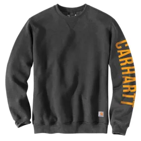 Carhartt 105444 Sweatshirt with Sleeve Logo - Loose Fit - Carbon Heather Small