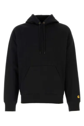 Carhartt Wip Black Cotton Blend Hooded Chase Sweat