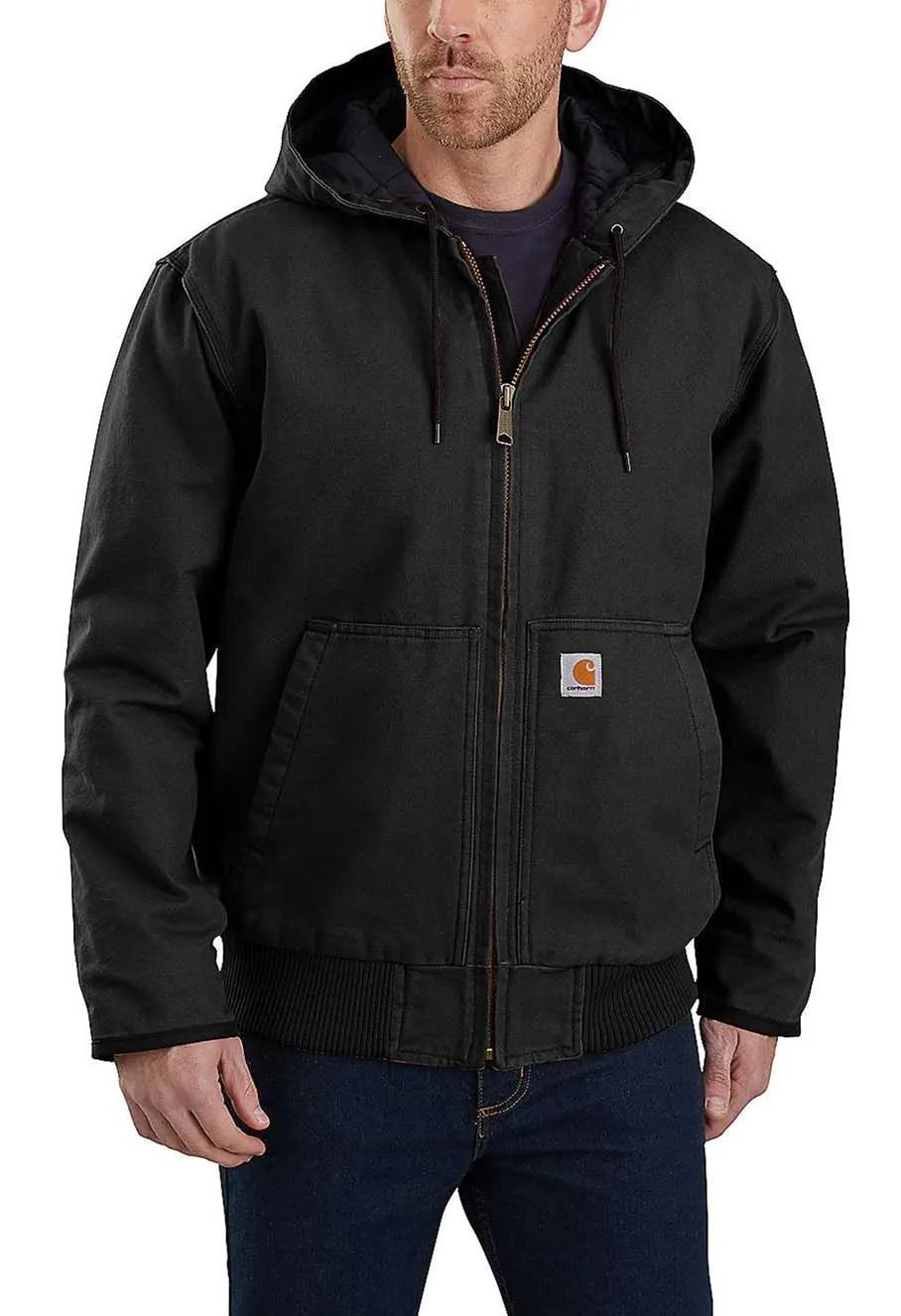 Carhartt Work Jacket Duck Active Hooded 104050 - Black