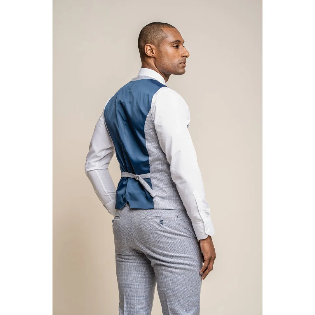 Caridi - Men's Wedding Light Blue Waistcoat