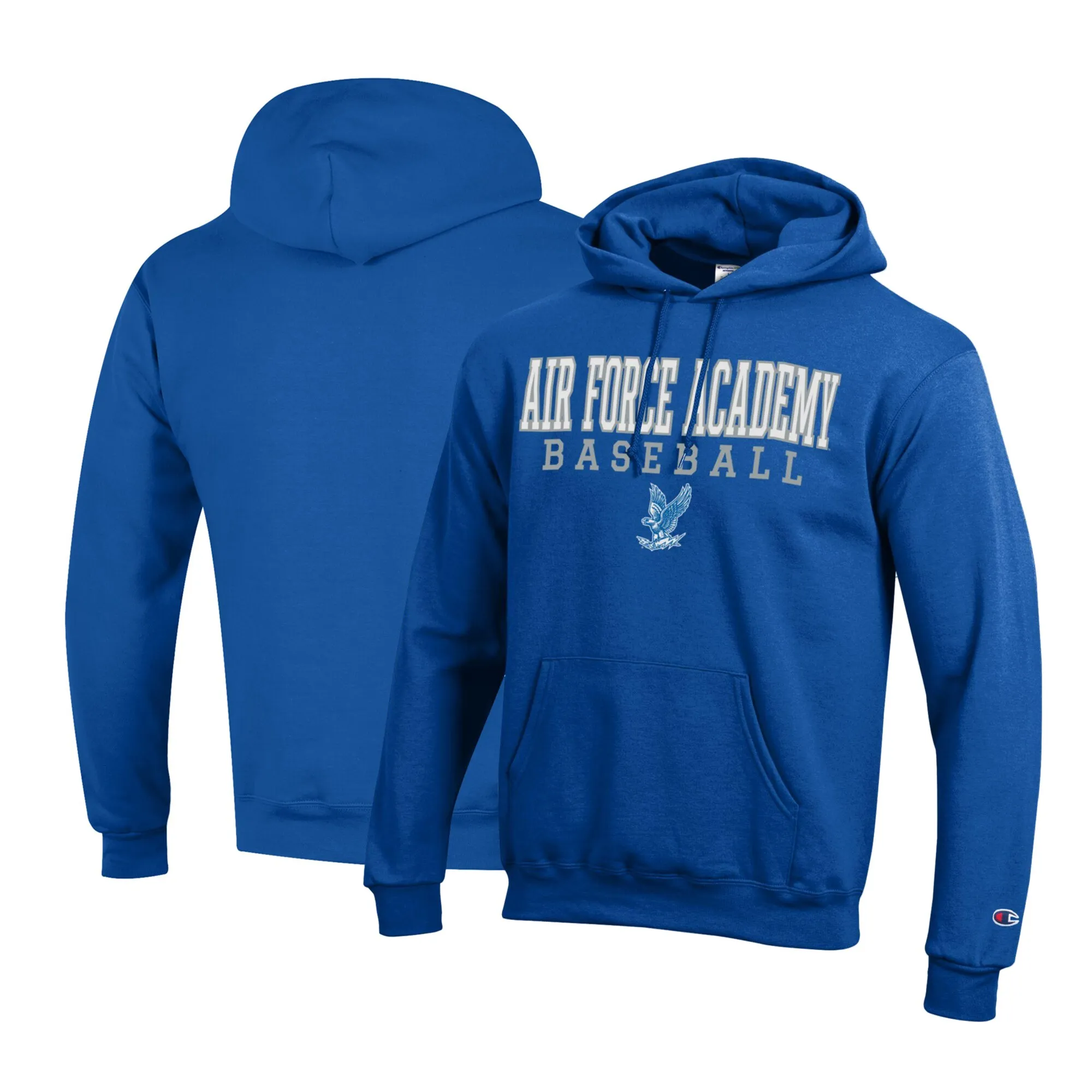 Champion Air Force Falcons Blue Primary Team Logo Stack Logo Baseball Powerblend Pullover Hoodie