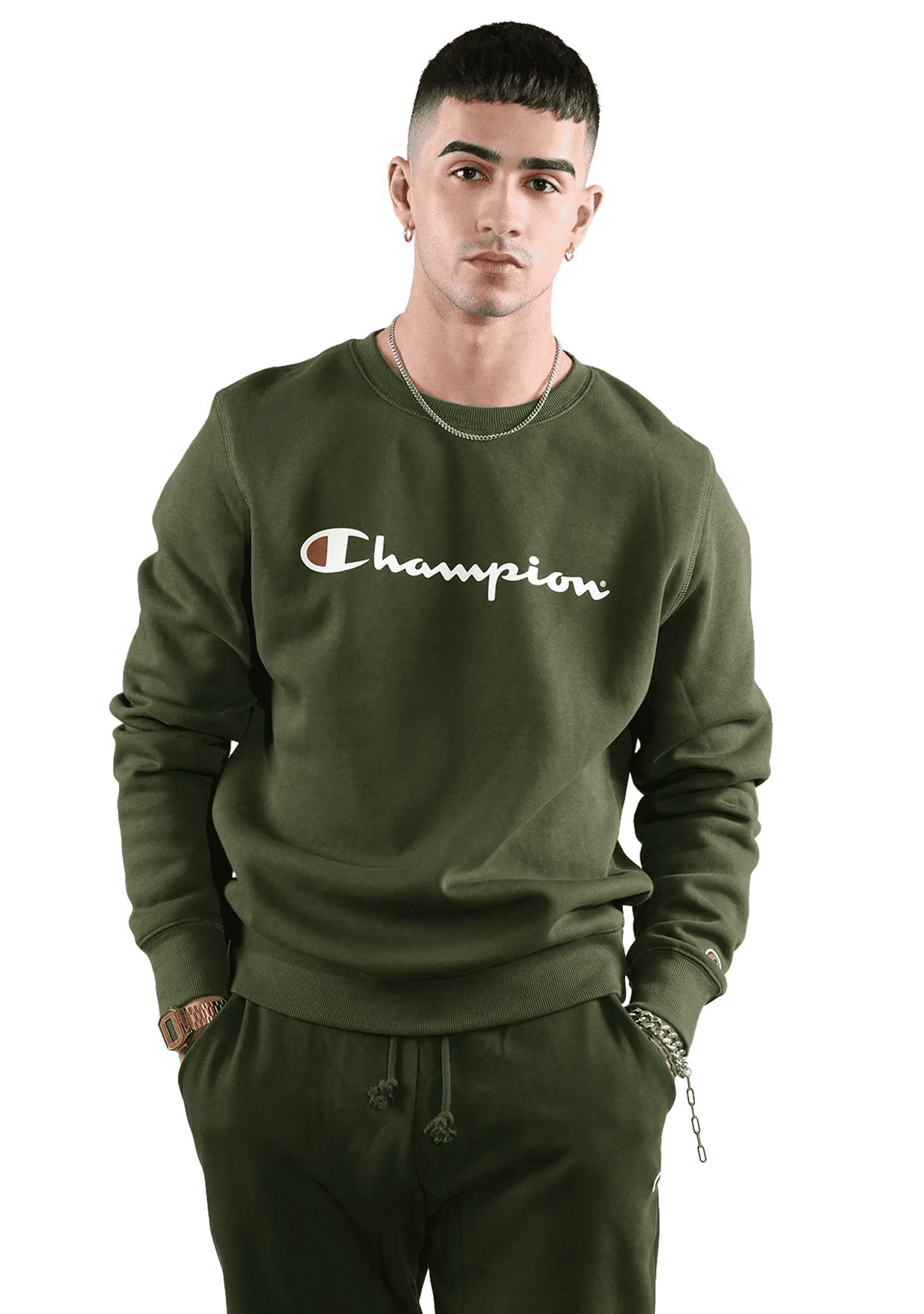 Champion Mens Script Crew  AY77N FTR