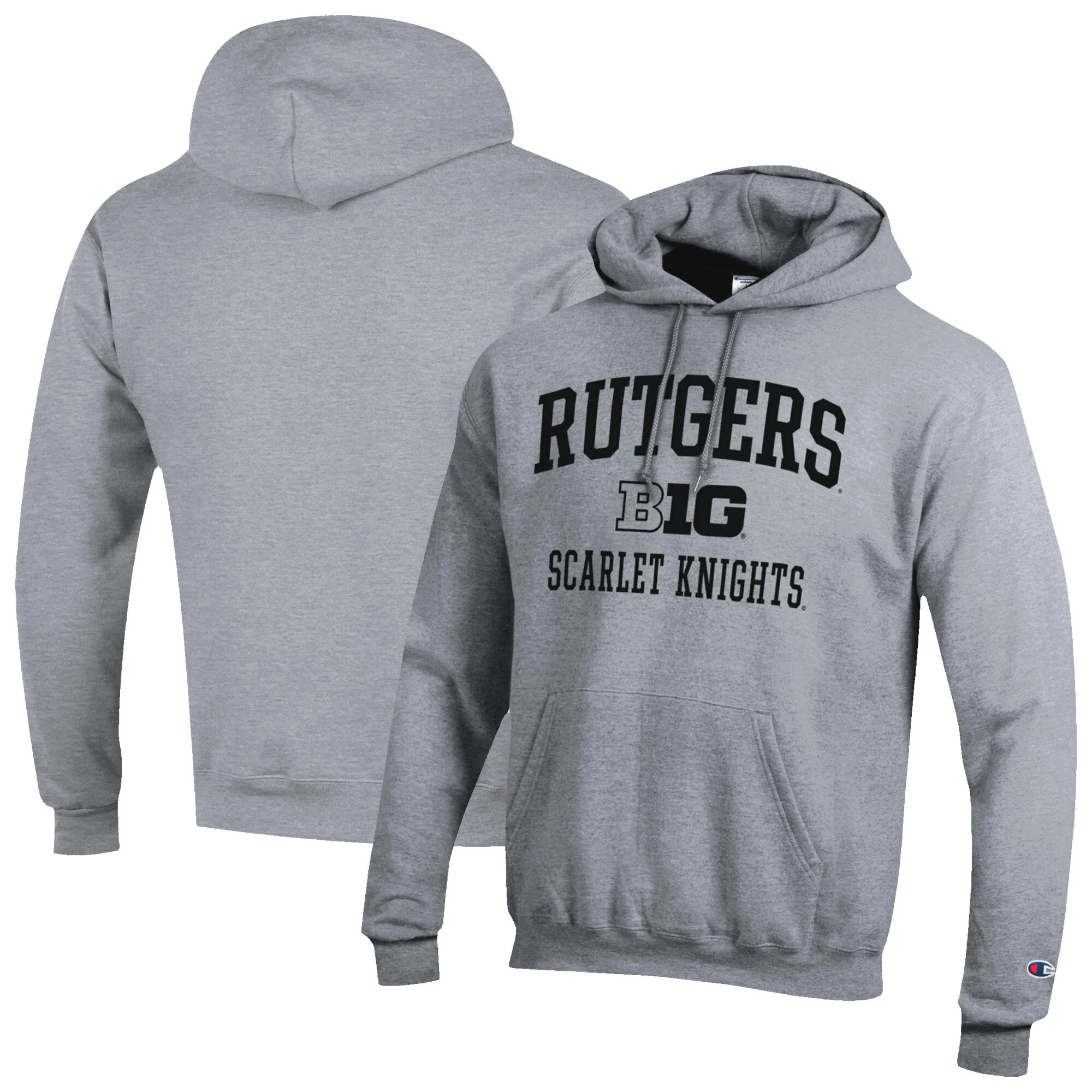 Champion Rutgers Scarlet Knights Gray Big 10 Powerblend Pullover Hoodie