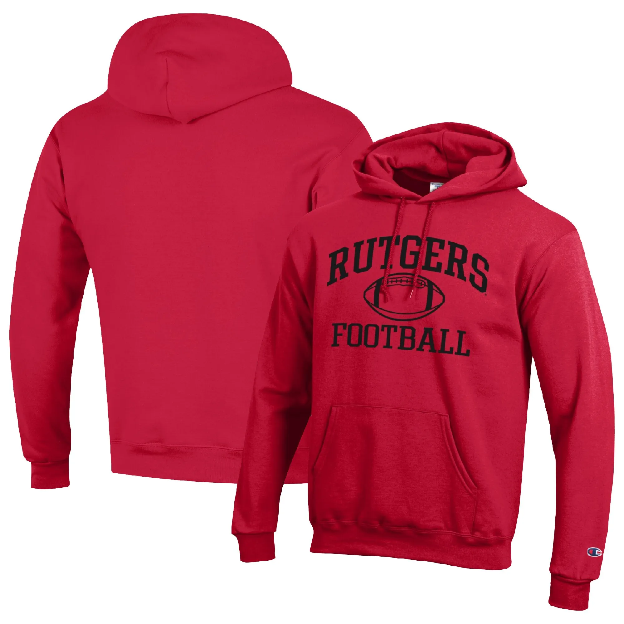 Champion Rutgers Scarlet Knights Scarlet Football Icon Pullover Hoodie