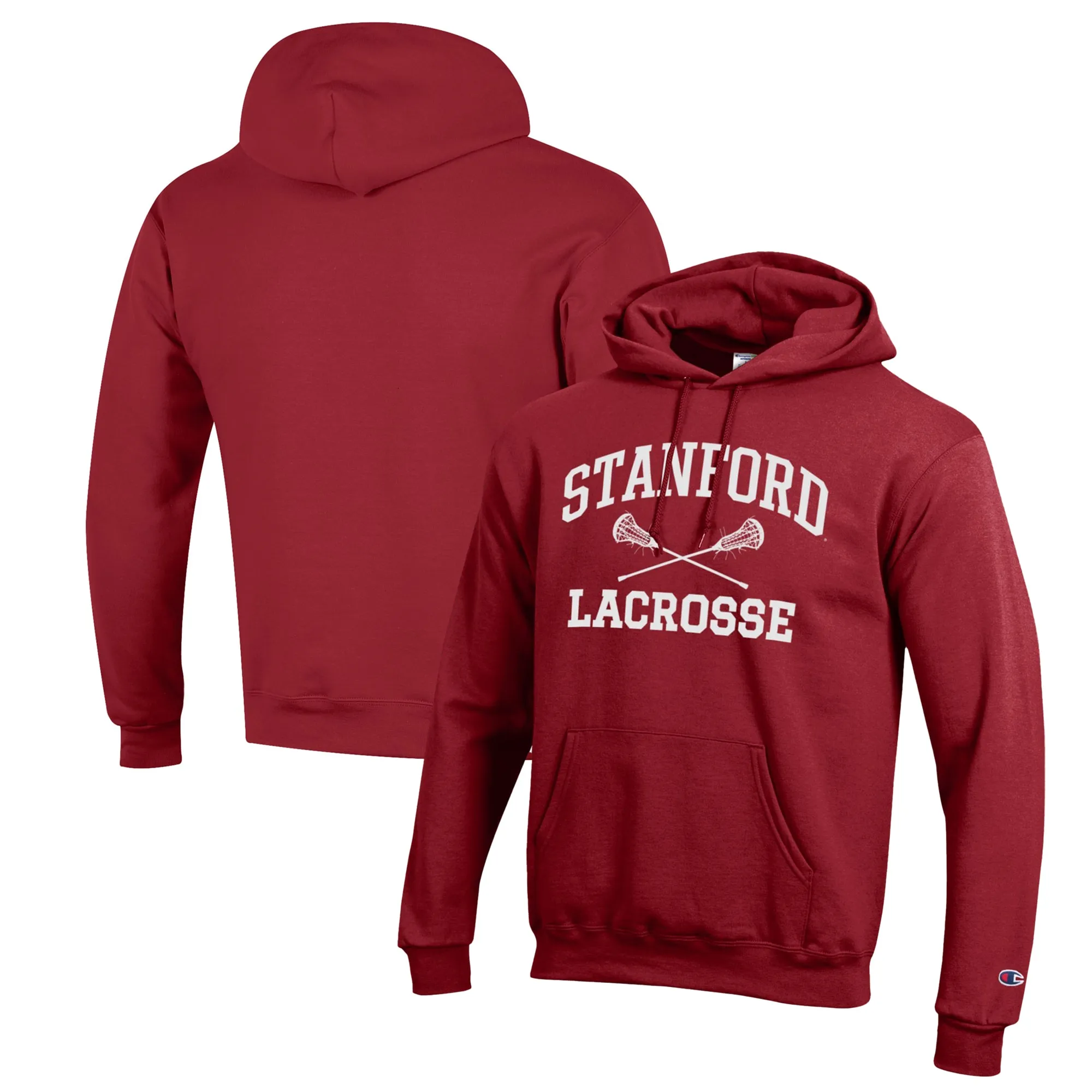 Champion Stanford Cardinal Cardinal Lacrosse Icon Powerblend Pullover Hoodie