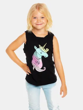     CHASER  Girls' Glitter Unicorn Tank    