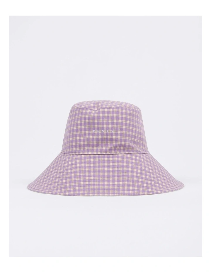 Checked Out Reversible Bucket Hat in Purple