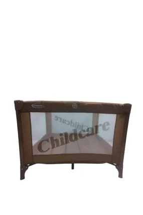 Childcare Newborn Light Brown Playpen With Adjusting Wheels (Large)