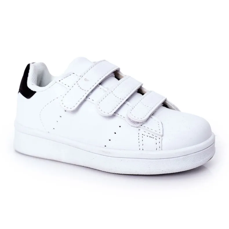 Children's black and white California sneakers with Velcro