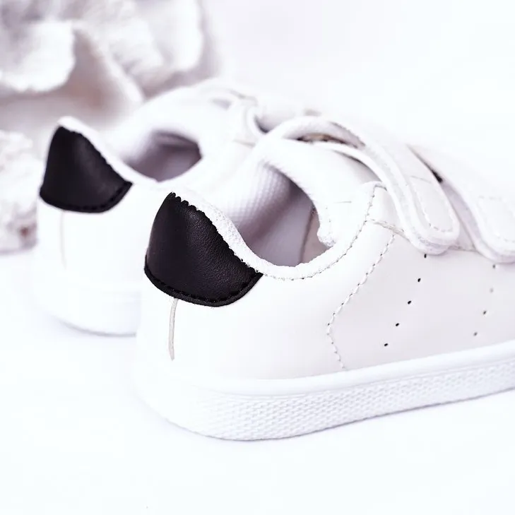 Children's black and white California sneakers with Velcro