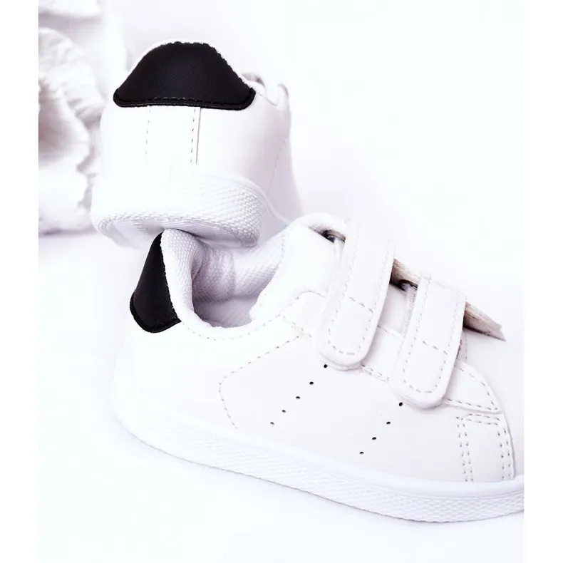 Children's black and white California sneakers with Velcro