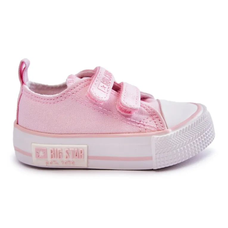 Children's Cloth Sneakers With Velcro Big Star KK374077 Pink