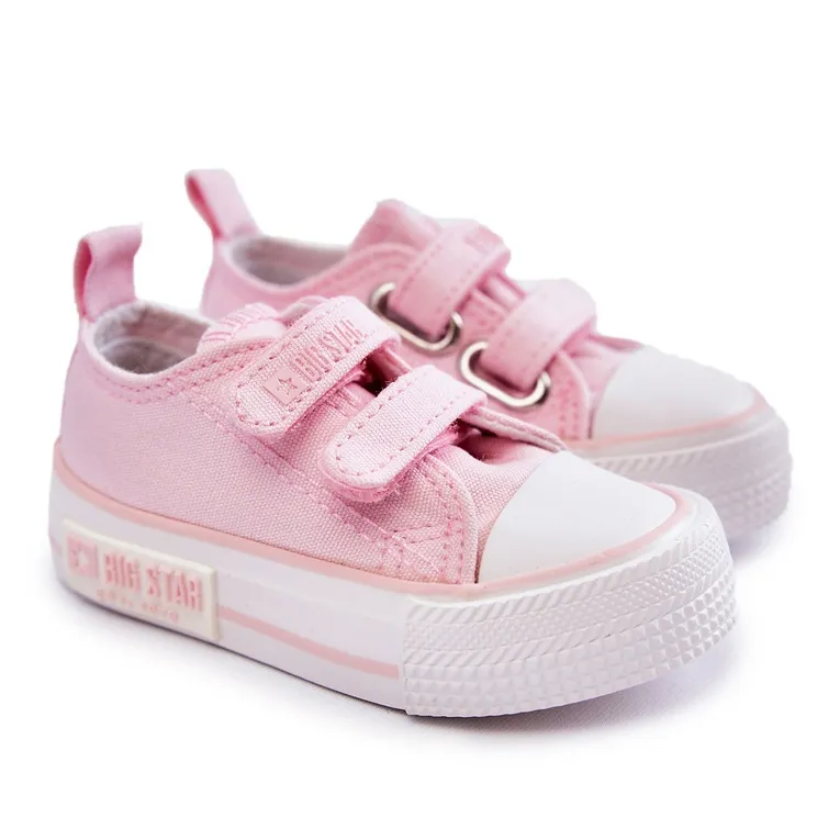 Children's Cloth Sneakers With Velcro Big Star KK374077 Pink