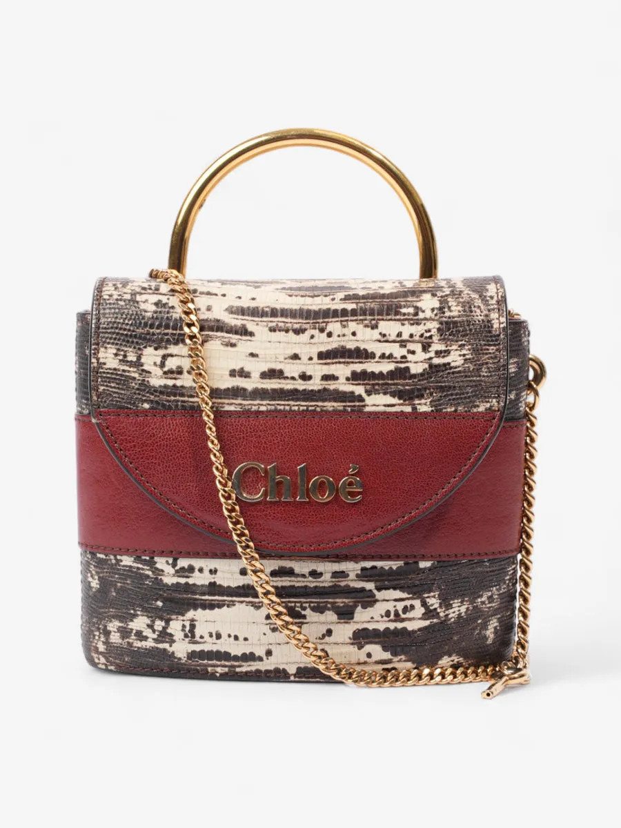 Chloe Aby Lock Bag Red / White / Black Leather Small