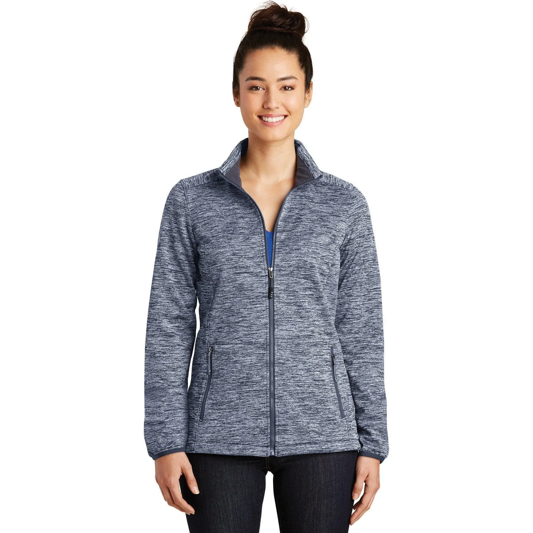 CLOSEOUT - Sport-Tek Ladies PosiCharge Electric Heather Soft Shell Jacket