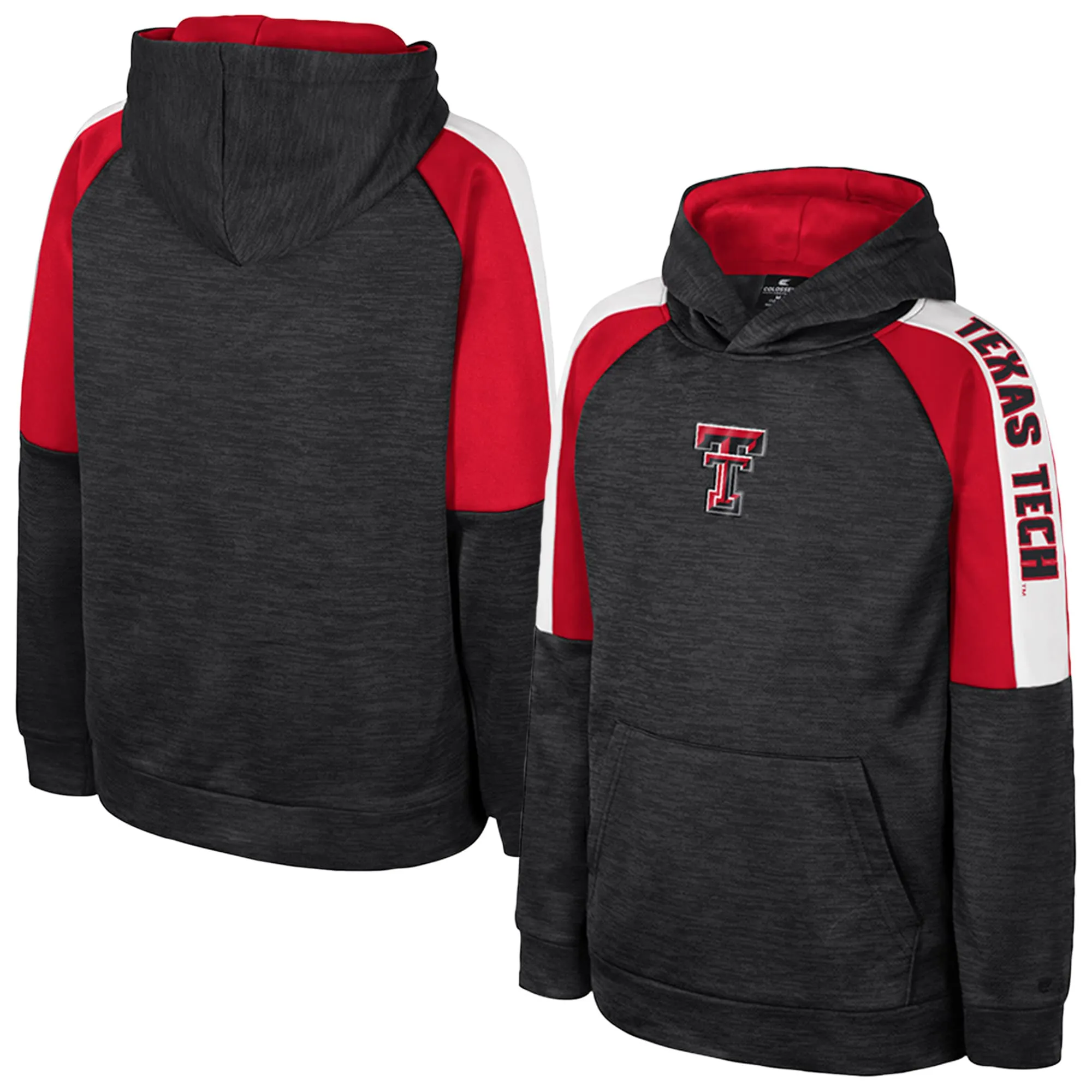 Colosseum Texas Tech Red Raiders Youth Black Pullover Hoodie