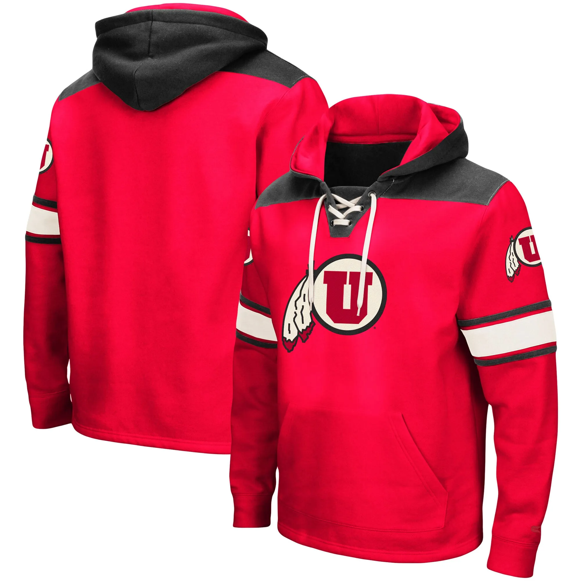 Colosseum Utah Utes Red 2.0 Lace-Up Pullover Hoodie