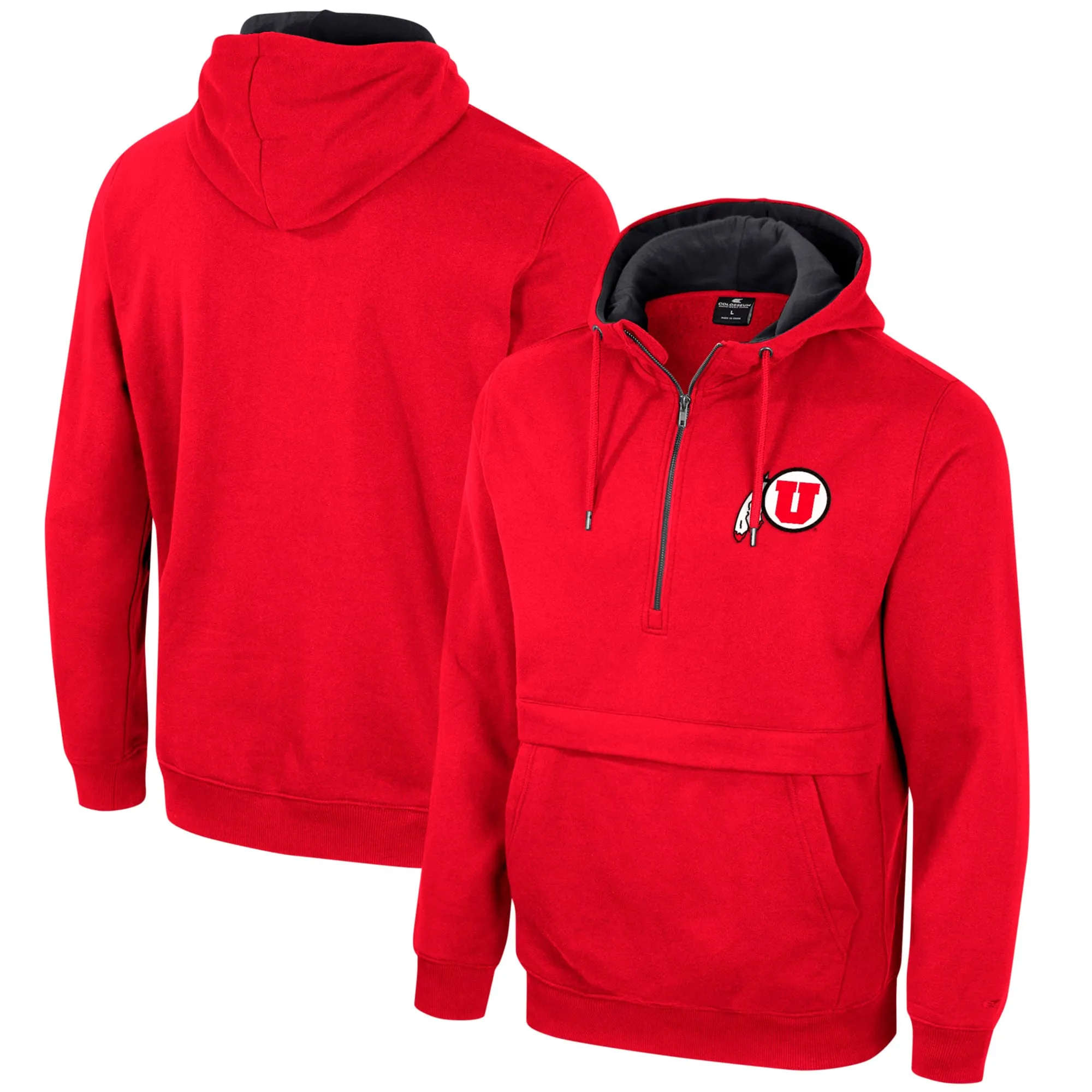 Colosseum Utah Utes Red Team Half-Zip Pullover Hoodie