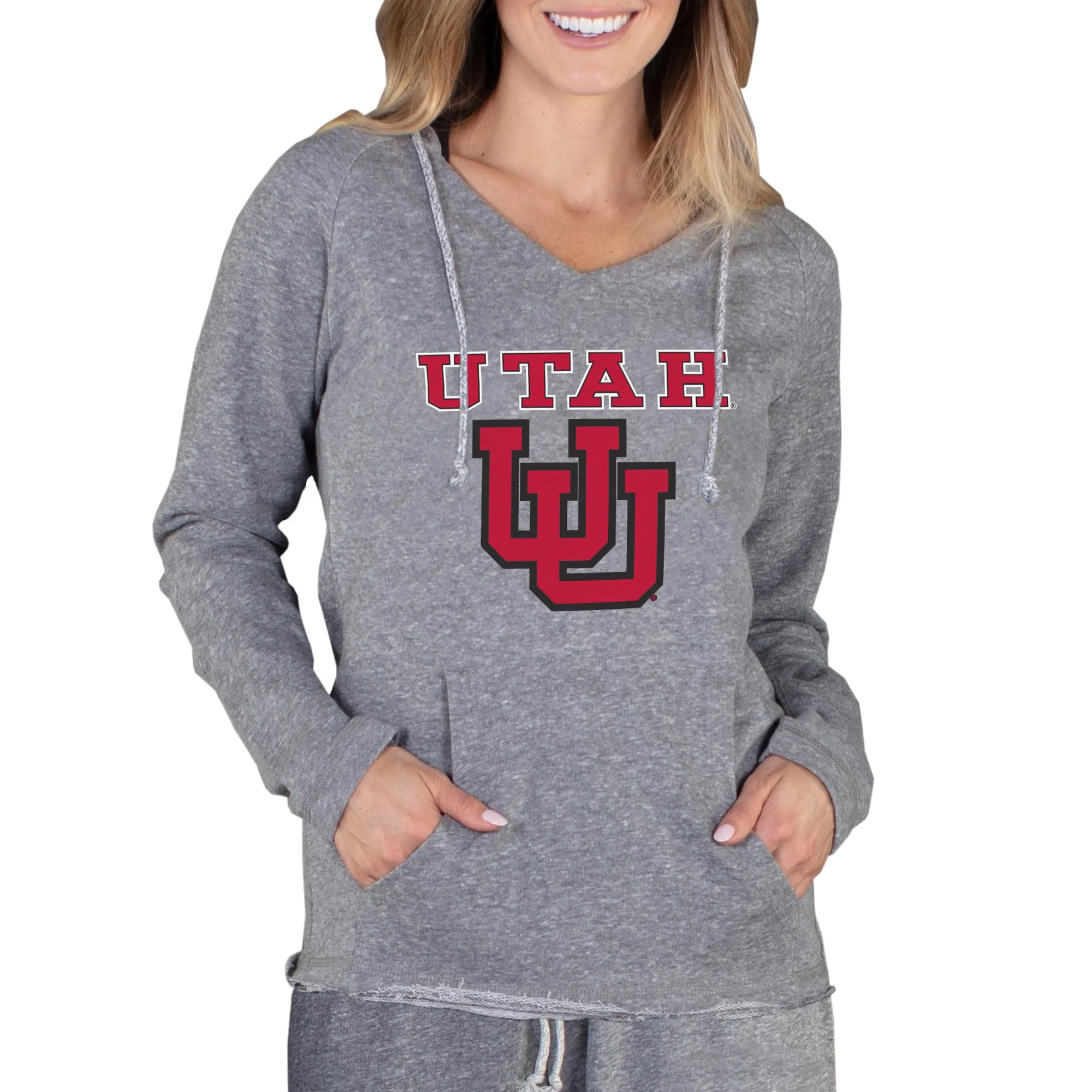 Concepts Sport Utah Utes Women's Gray Mainstream Lightweight Terry Pullover Hoodie