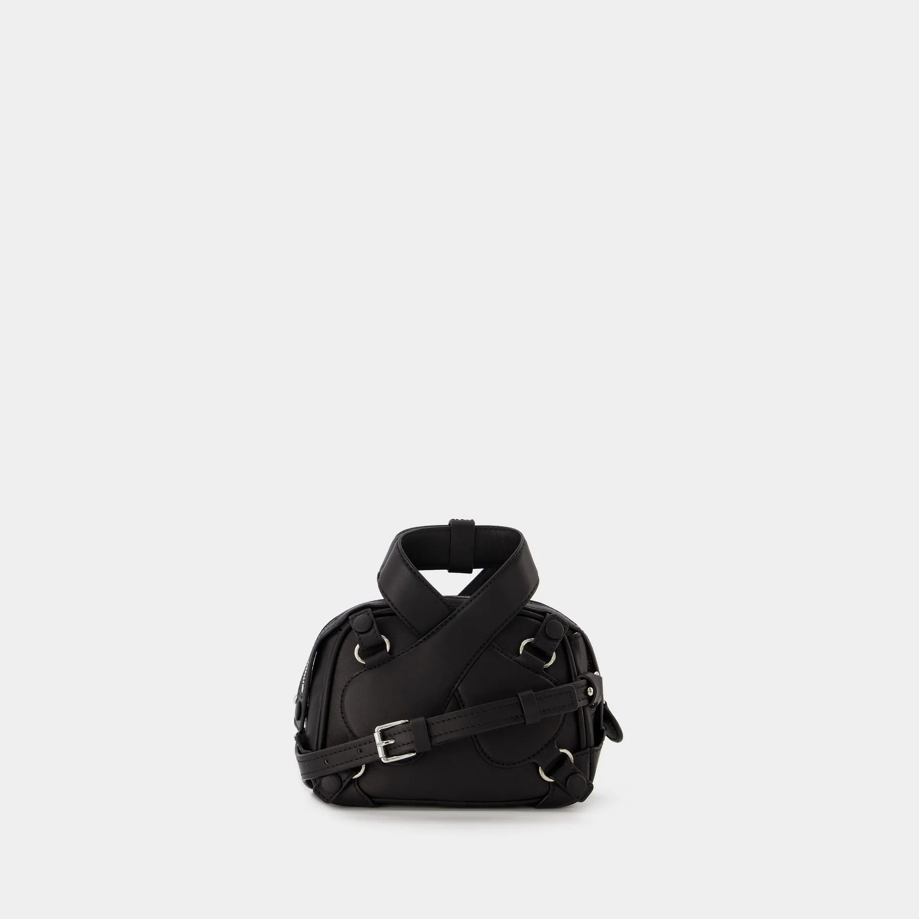 Courreges  X Loop Baguette Bag in Black Leather