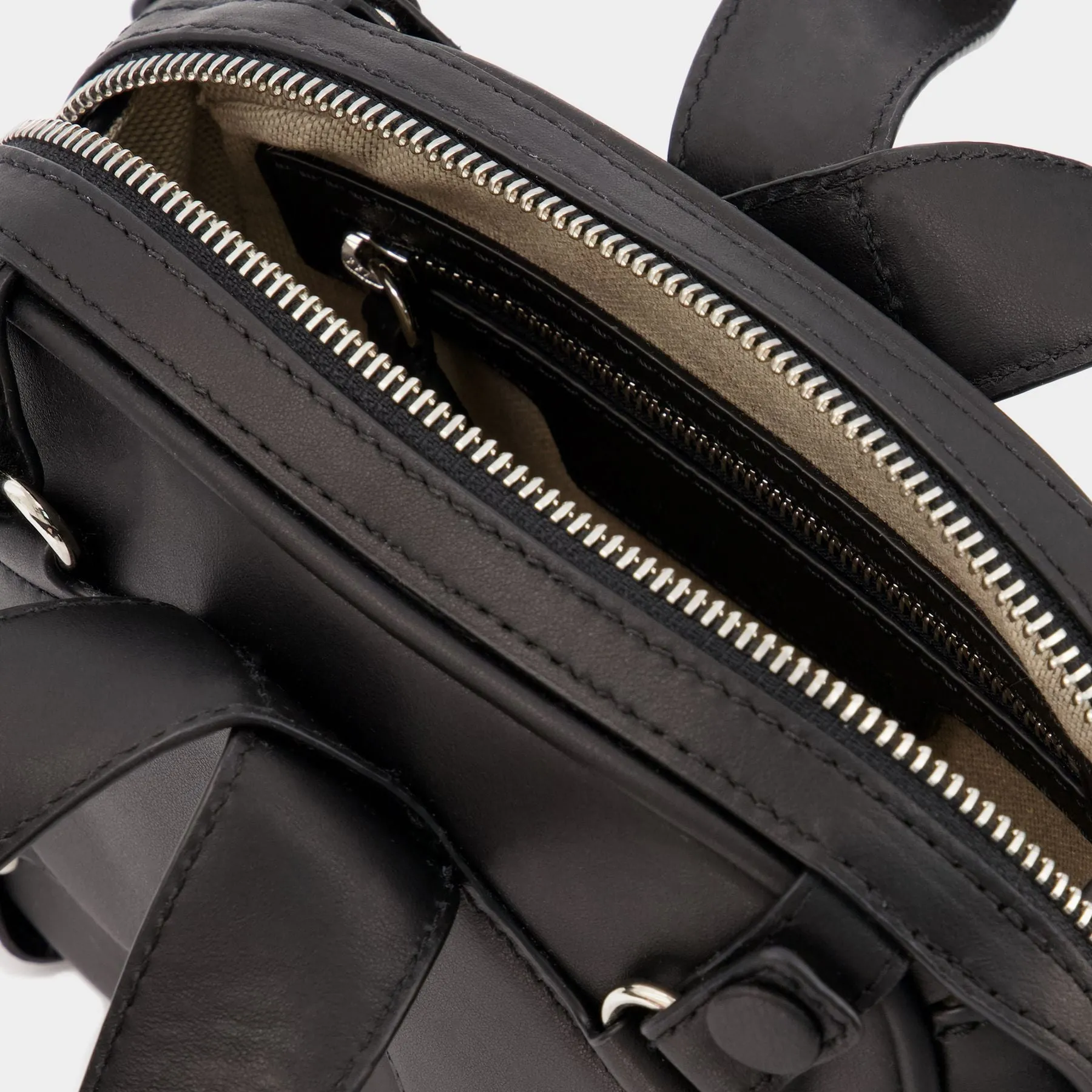 Courreges  X Loop Baguette Bag in Black Leather