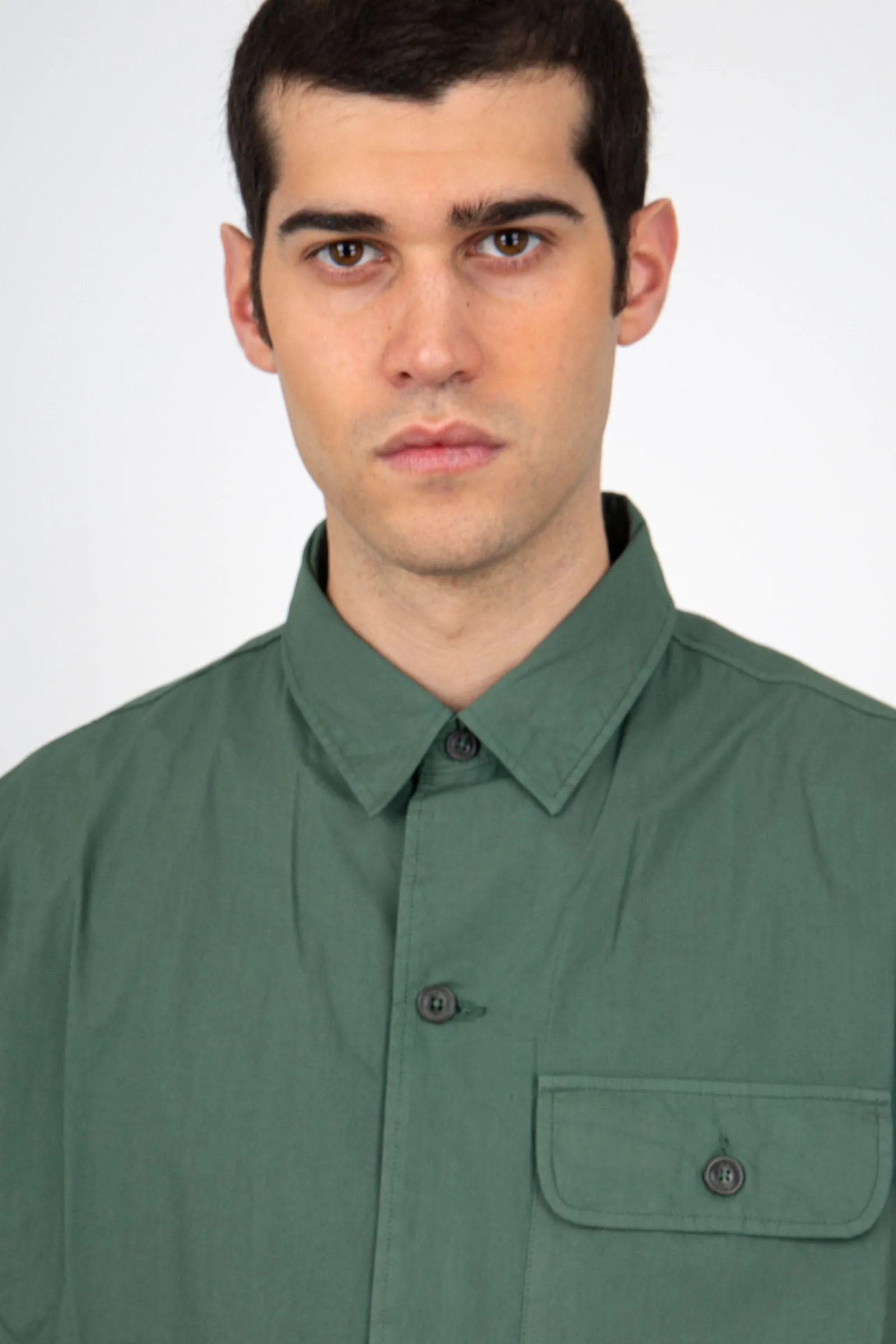 C.P. Company Camicia Popeline Workwear Cotone Verde