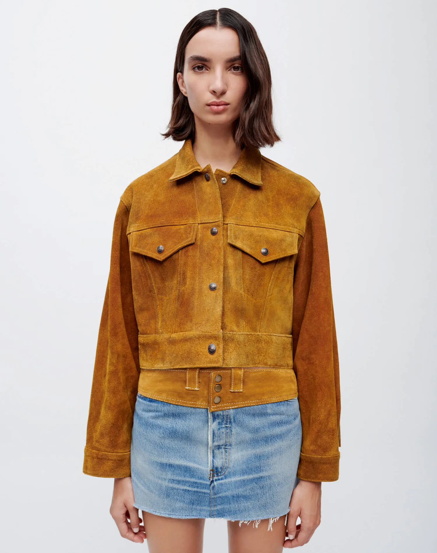 Cropped Suede Fringe Jacket - Tan Suede