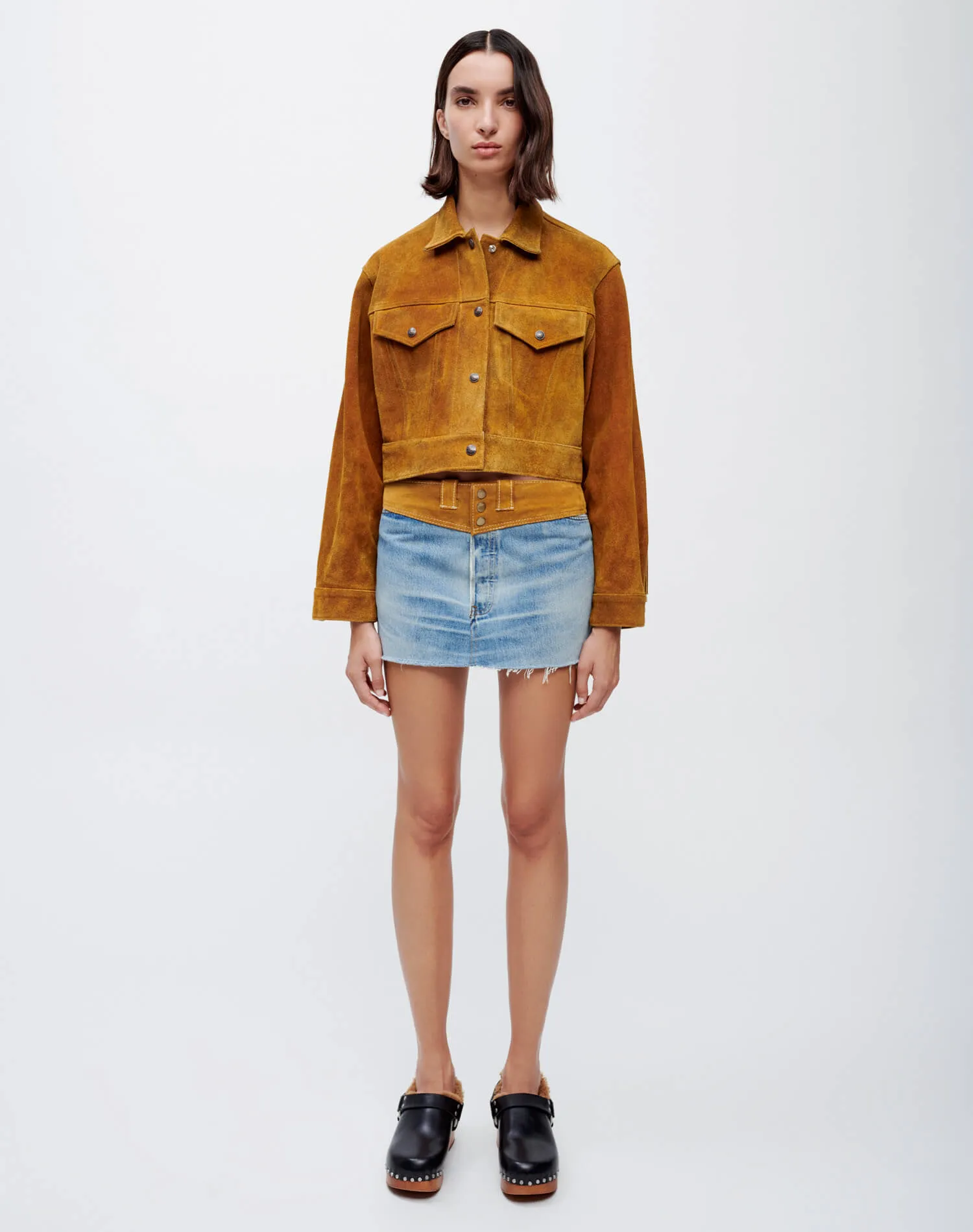 Cropped Suede Fringe Jacket - Tan Suede