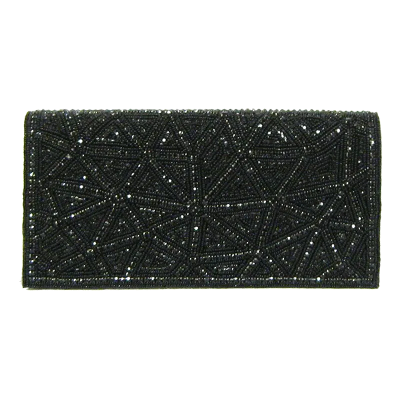 Crystal Handbag by David Jeffery with Black Crystal Beads