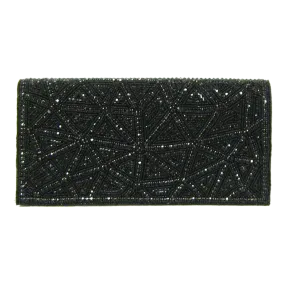 Crystal Handbag by David Jeffery with Black Crystal Beads