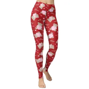 Cute Teddy Bear Yoga Leggings