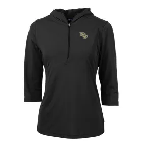 Cutter & Buck UCF Knights Women's Black Virtue Eco Pique Half-Zip 3/4 Sleeve Pullover Hoodie