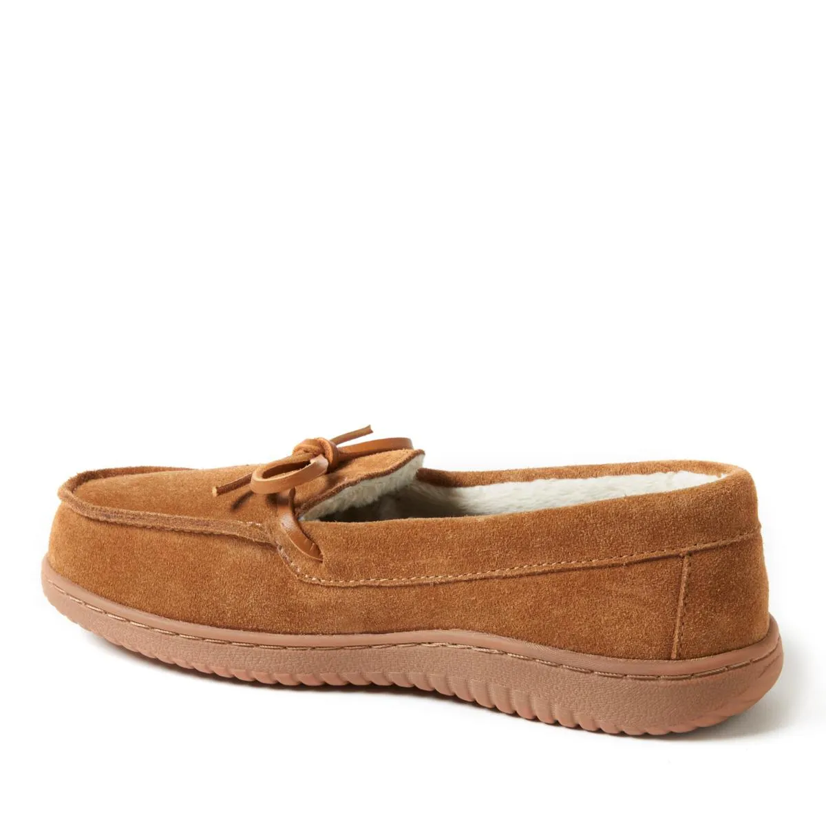      Dearfoams Women's Indoor/Outdoor Memory Foam Suede Moccasin Slipper     