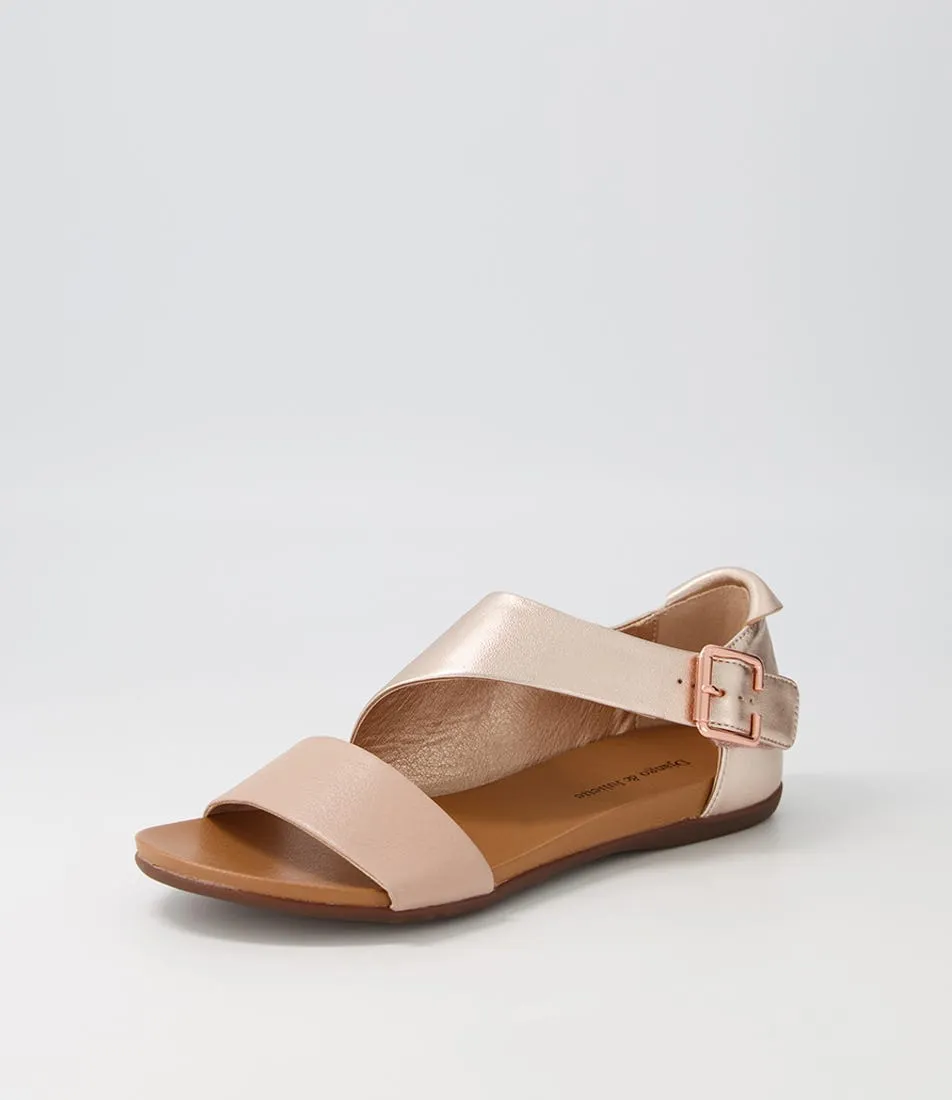 DJANGO & JULIETTE Bereds Rose Pale Rose Gold Leather Sandals