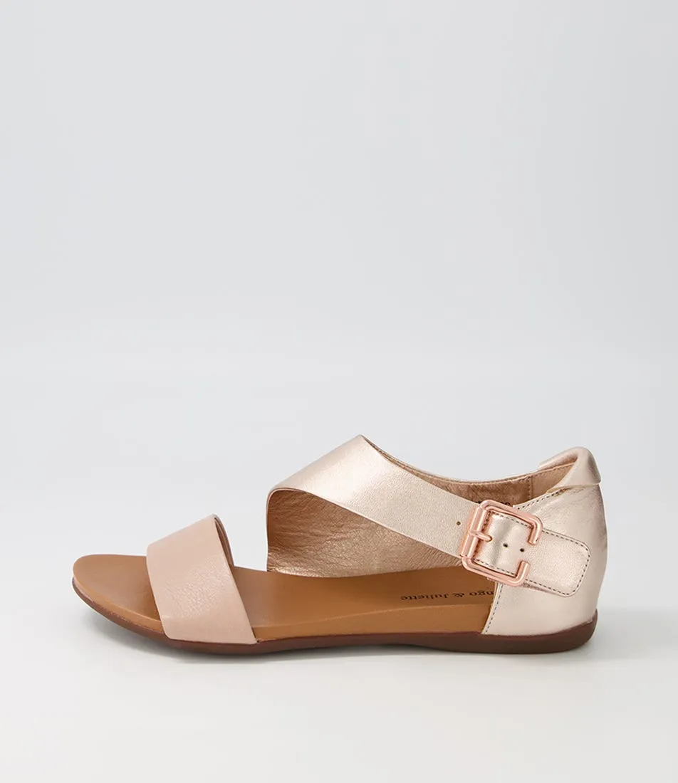 DJANGO & JULIETTE Bereds Rose Pale Rose Gold Leather Sandals