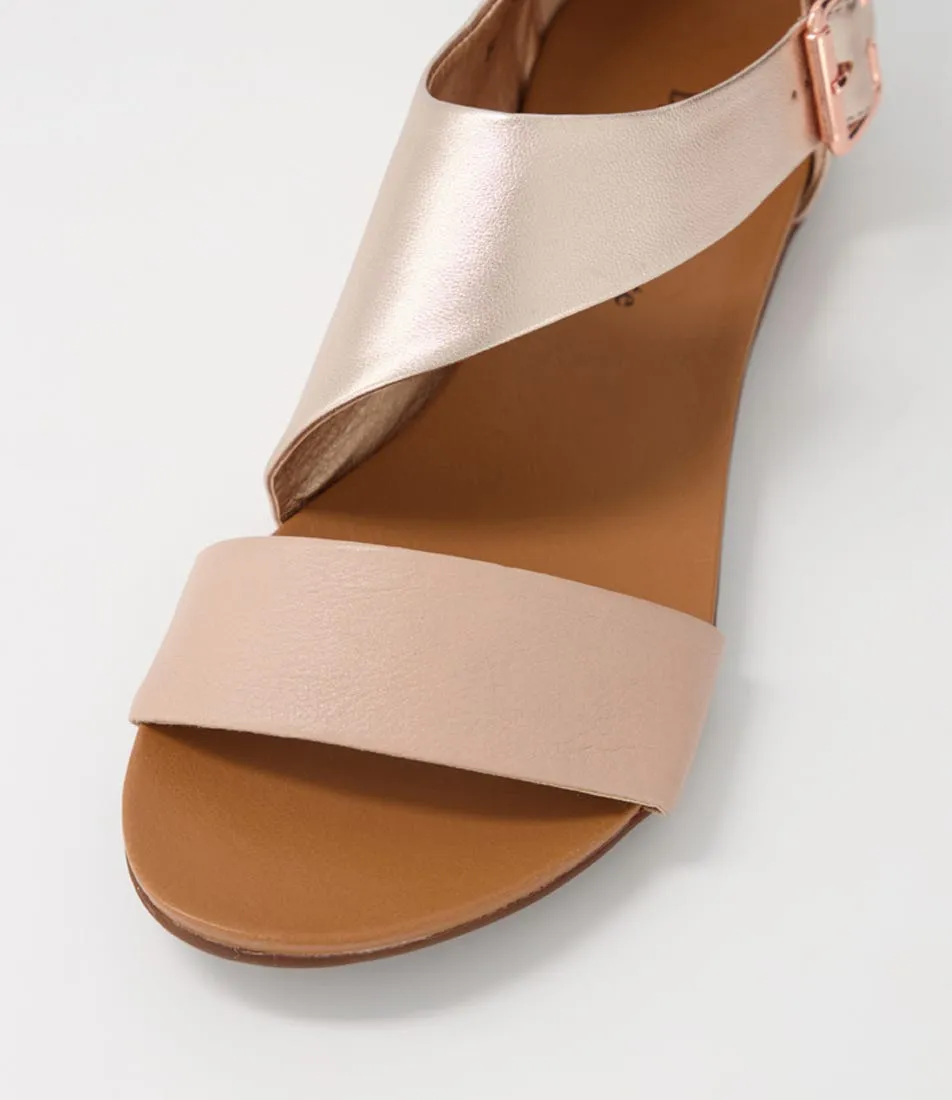 DJANGO & JULIETTE Bereds Rose Pale Rose Gold Leather Sandals