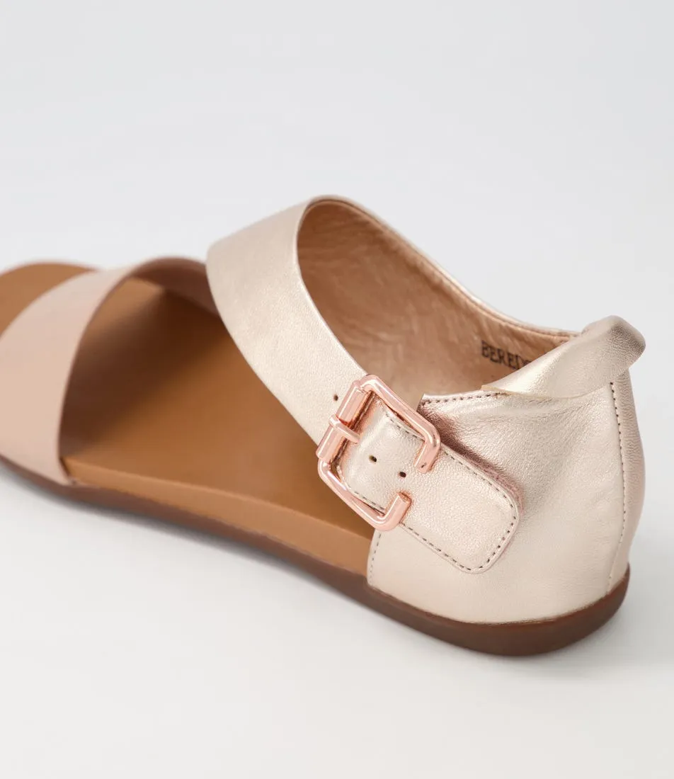 DJANGO & JULIETTE Bereds Rose Pale Rose Gold Leather Sandals