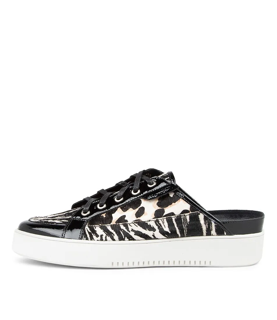 DJANGO & JULIETTE Lysa Big Black White Leather Sneakers Zebra