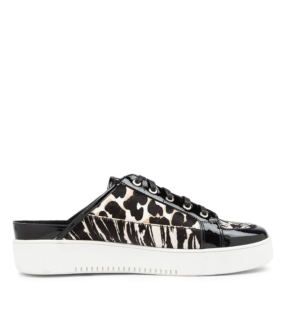 DJANGO & JULIETTE Lysa Big Black White Leather Sneakers Zebra