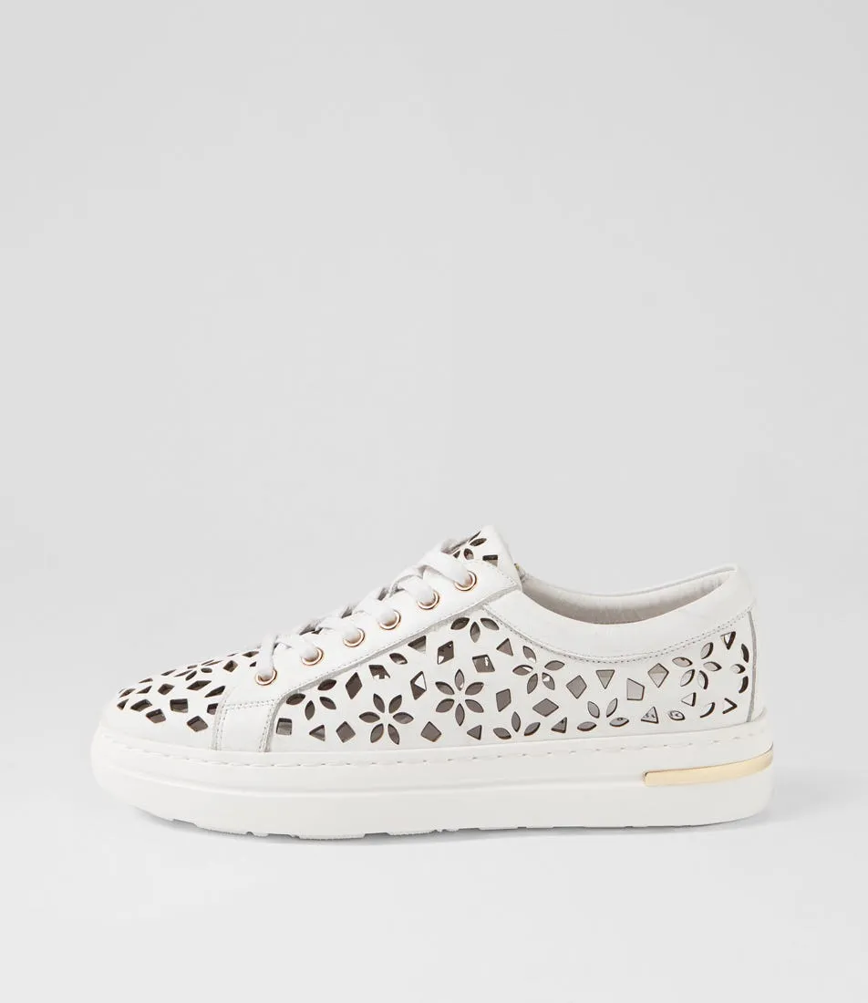 DJANGO & JULIETTE Wolins White Leather Sneakers