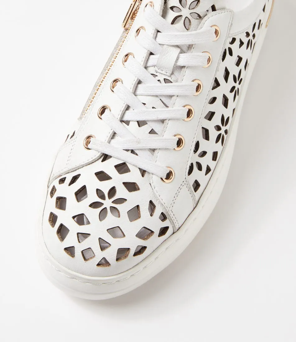 DJANGO & JULIETTE Wolins White Leather Sneakers