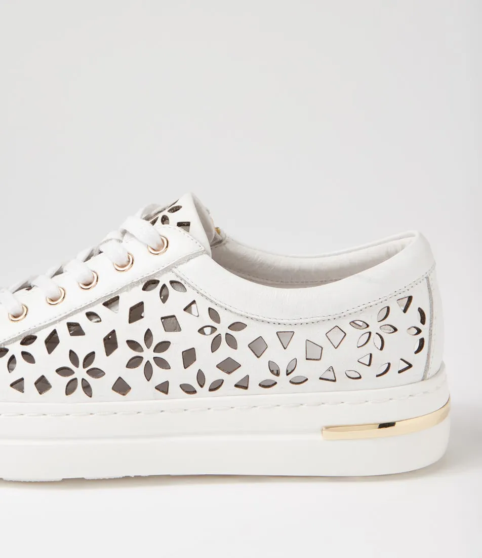 DJANGO & JULIETTE Wolins White Leather Sneakers