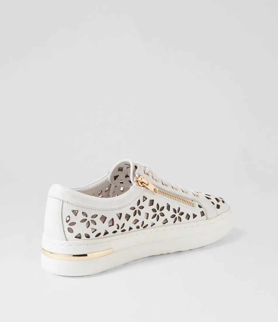 DJANGO & JULIETTE Wolins White Leather Sneakers